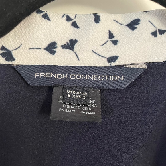 French Connection navy blue/white pattern dress - Picture 3 of 6